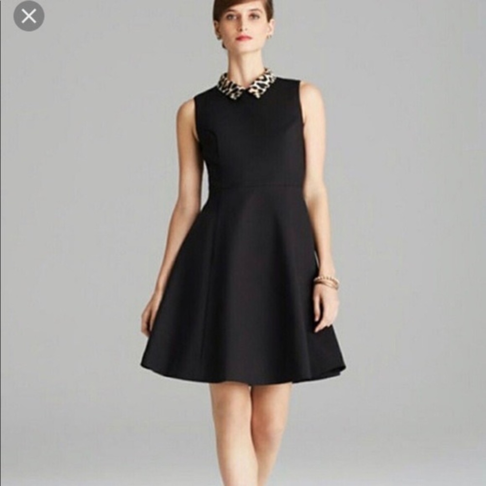 Kate Spade Leopard Collar A-Line Fit & Flare Dress 8